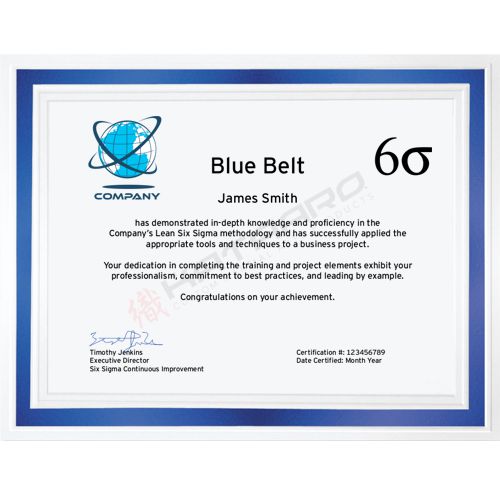 Six Sigma Blue Belt Certificate