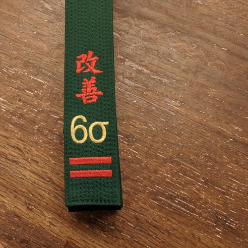 Embroidered Six Sigma Kaizen Dark Green Belt