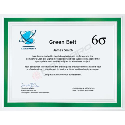 Six Sigma Green Belt Certificate