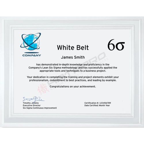 Six Sigma White Belt Certificate