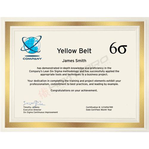 Six Sigma Yellow Belt Certificate