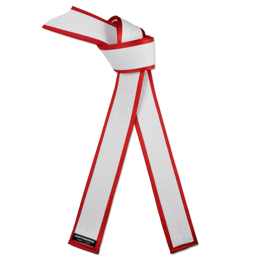 Deluxe Master White Belt Red Satin Border