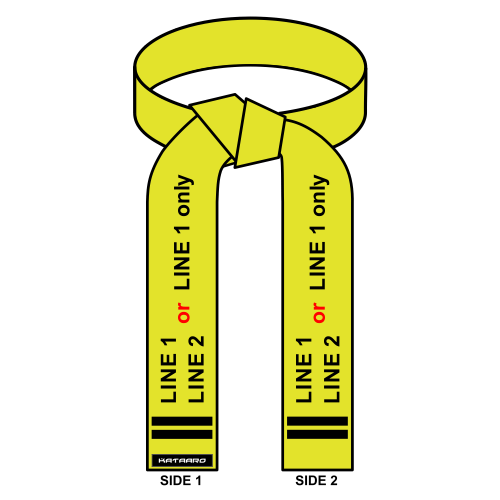 Yellow 100% Cotton Rank Belt Embroidery