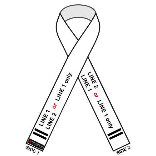 Embroidered Six Sigma Martial Arts Ribbon Award Belt