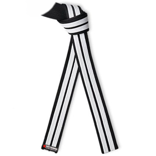 Martial Arts Black Rank Belt with Double White Stripes