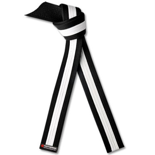 Martial Arts Black Rank Belt with White Stripe