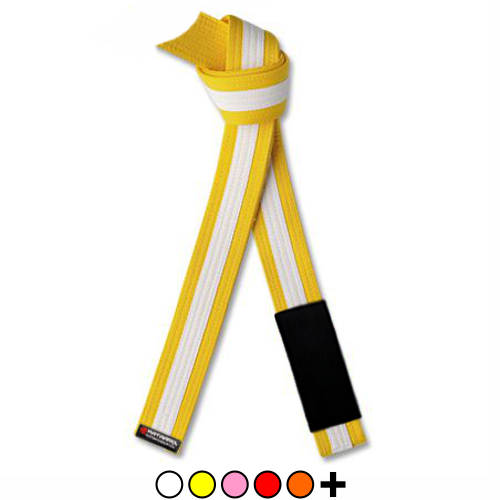 Martial Art Jujitsu Rank Belt with White Stripe - All Colors