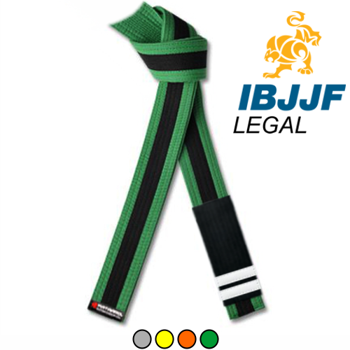 Martial Arts Student IBJJF Jujitsu Rank Belt with Black Stripe - All Colors