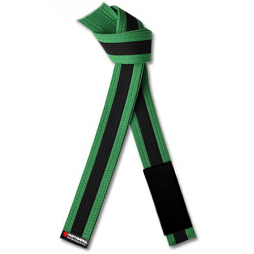 Martial Arts Student Jujitsu Green Rank Belt with Black Stripe