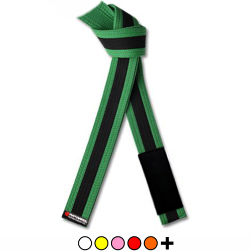 Martial Arts Student Jujitsu Rank Belt with Black Stripe - All Colors