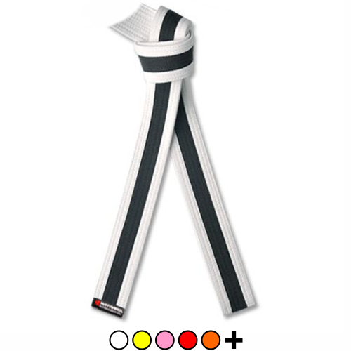 Martial Arts Student Rank Belt with Black Stripe - All Colors