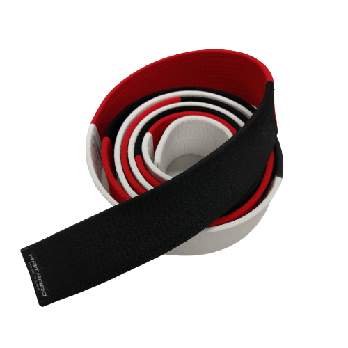 Deluxe Black, Red, and White Panel Belt (Clearance Item)