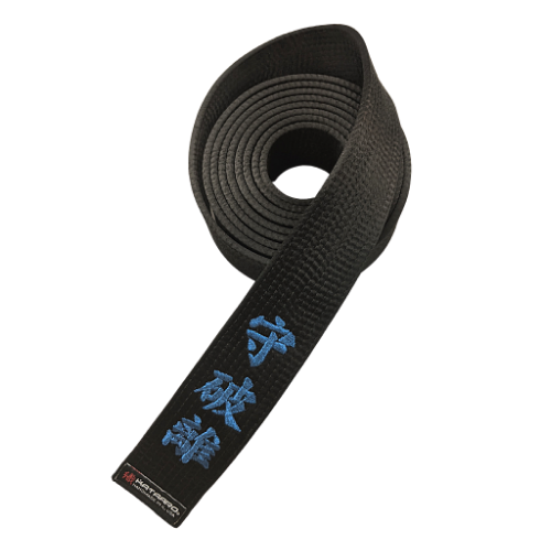 Deluxe Black Satin Belt with Embroidery (Clearance Item)
