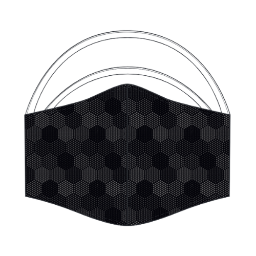 Black Contoured Ninja Face Mask with Around Head Elastic