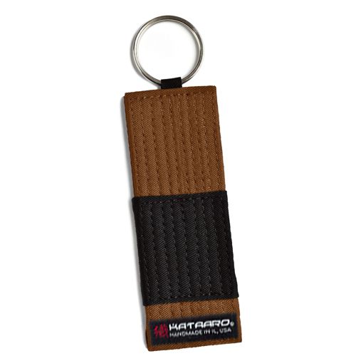 BJJ Jujitsu Rank Belt Key Chain - Brown
