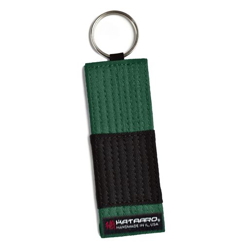 BJJ Jujitsu Rank Belt Key Chain - Dark Green