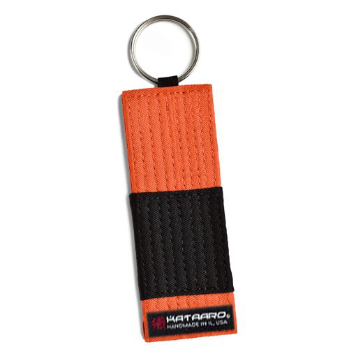 BJJ Jujitsu Rank Belt Key Chain - Orange