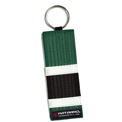 BJJ Jujitsu Rank Belt Key Chain - Dark Green