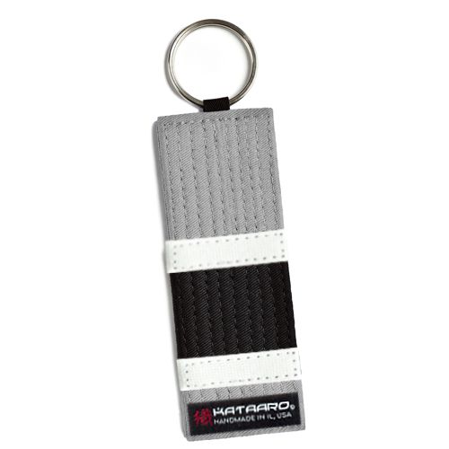 BJJ Jujitsu Rank Belt Key Chain - Gray