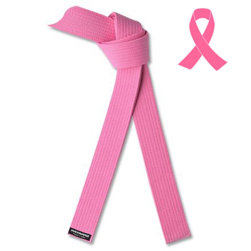 Embroidered Breast Cancer Ribbon Martial Arts Pink Belt