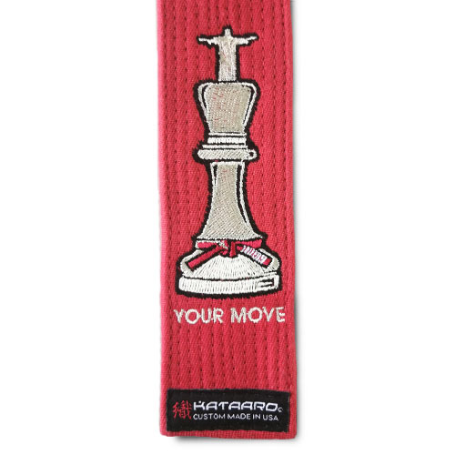 Embroidered Chess Piece Jujitsu BJJ Red Belt King - Your Move