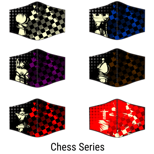 Designer Contoured Face Mask Chess Series