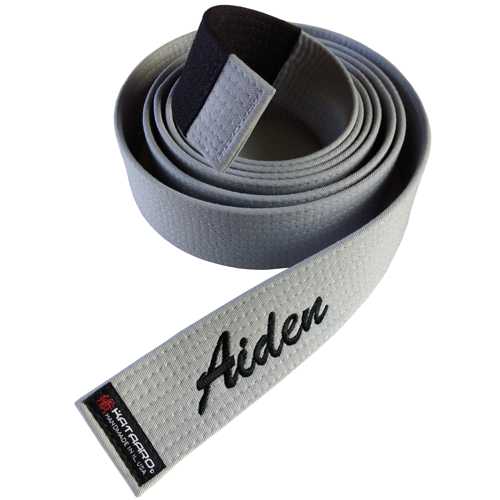 Embroidered BJJ Jujitsu Gray Rank Belt Name Photo