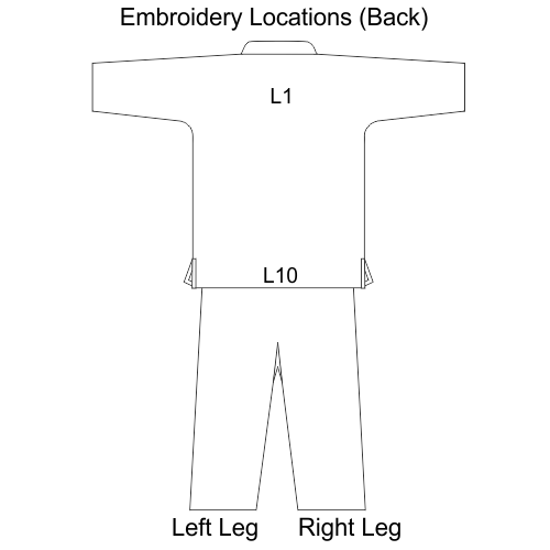 Embroidered White Aluna Brazilian Jujitsu Uniform Graphic - Back