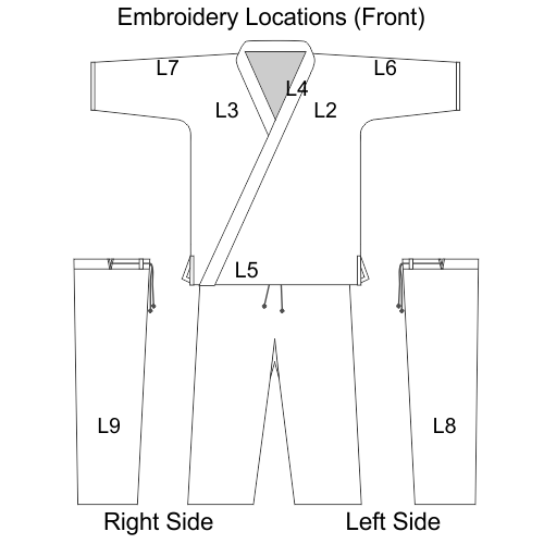 Embroidered White Aluna Brazilian Jujitsu Uniform Graphic - Front