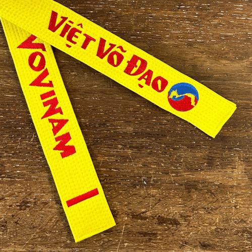 Embroidered Yellow Rank Belt with Vovinam Custom Font