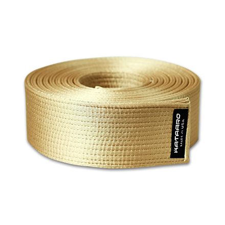 Deluxe Martial Arts Satin Gold Belt Rolled