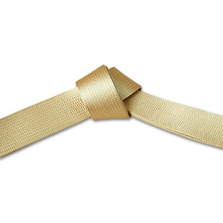 Deluxe Martial Arts Satin Gold Belt Tied