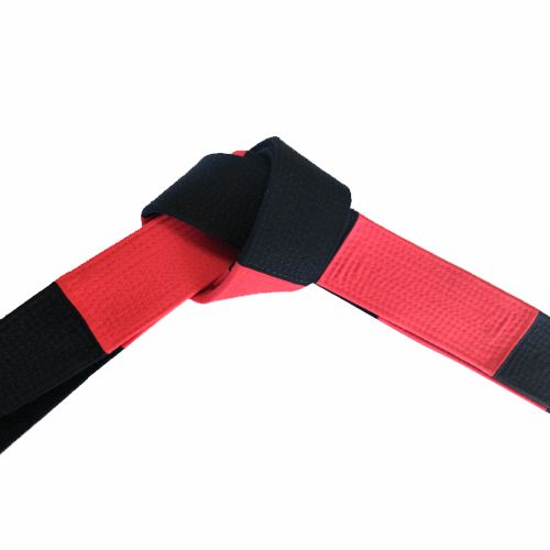 Red Black 5-inch Panel Belt Tied