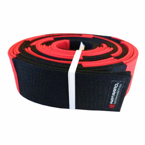 Red Black 5-inch Panel Belt Rolled