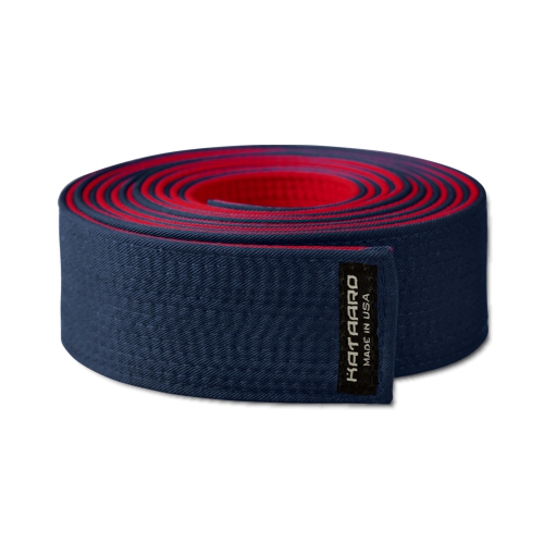 Deluxe Martial Arts Master Belt Red Midnight Blue Rolled