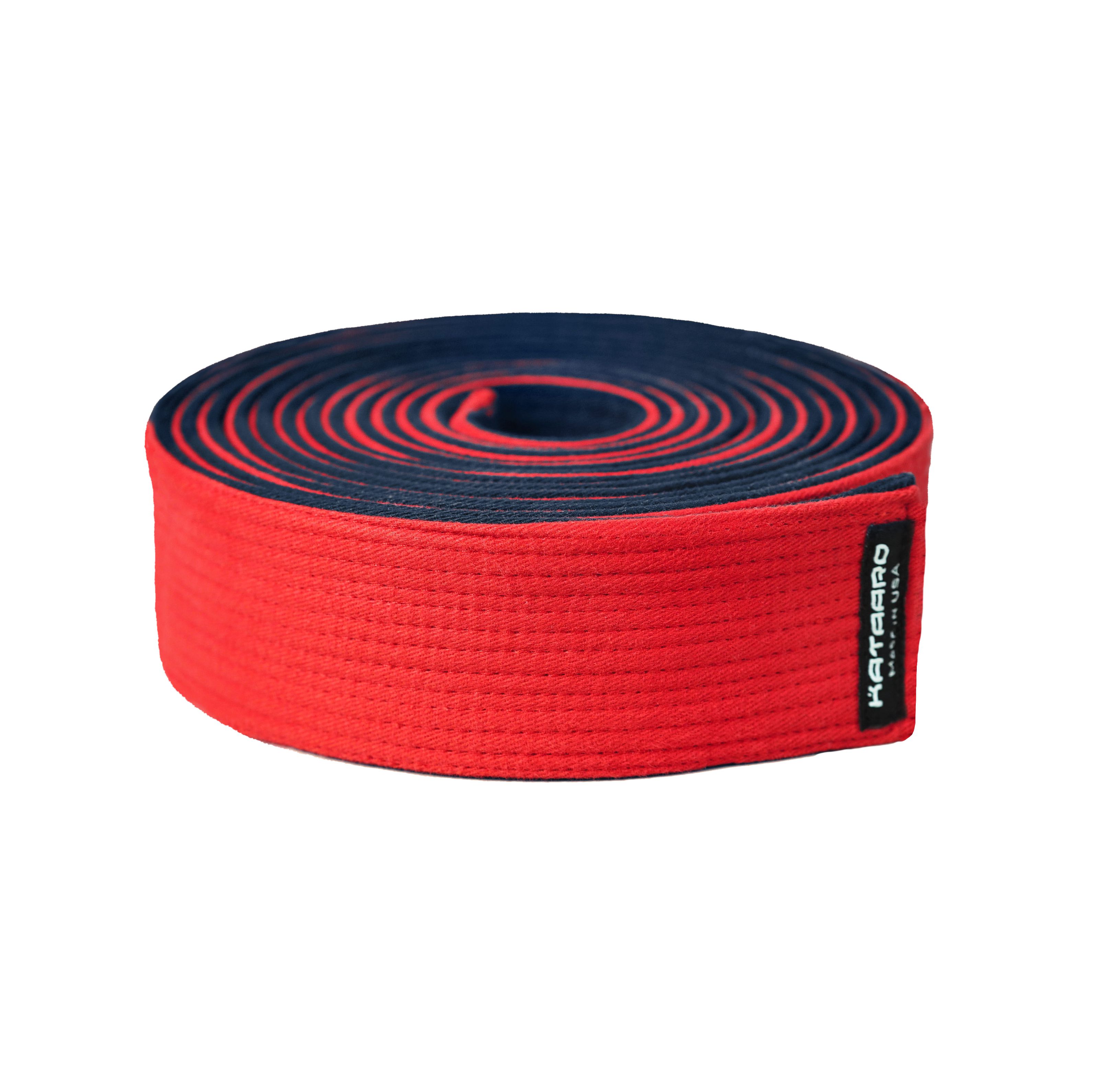 Deluxe Martial Arts Master Belt Red Midnight Blue Rolled