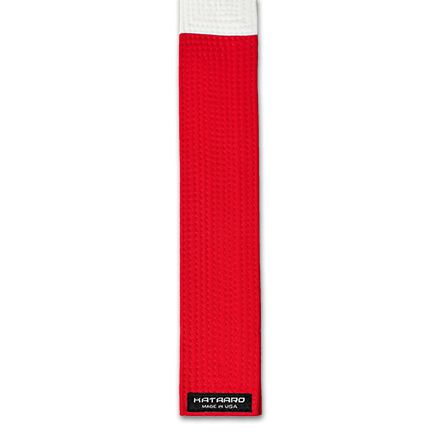 Martial Arts Kyoshi Master Belt White with Red Ends Label