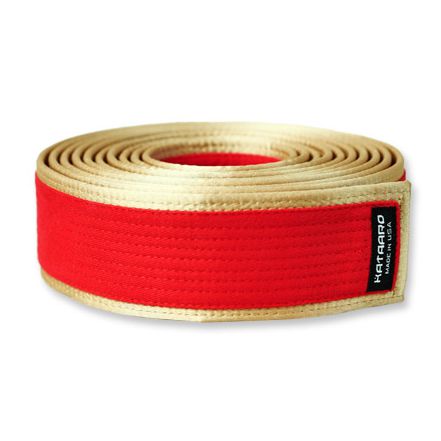 Martial Arts Grand Master Red Belt with Gold Border Rolled