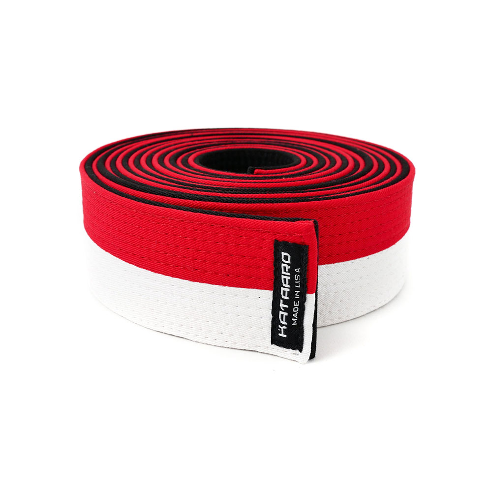 Martial Arts Renshi Belt Red White Black Rolled
