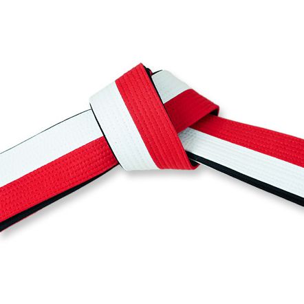 Martial Arts Renshi Belt Red White Black Tied