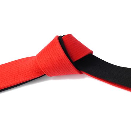 Martial Arts Specialty Master Belt Half Red Black Tied