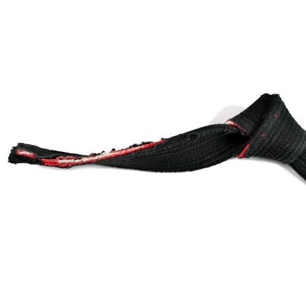 Martial Arts Deluxe Black Belt with Transition to Red Worn End