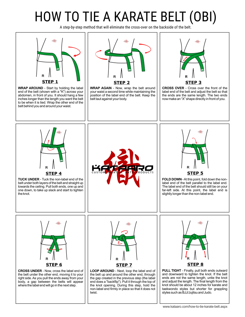 Step-by-step how to tie a karate belt