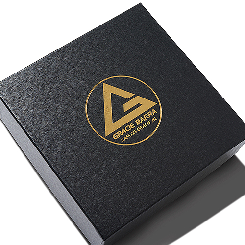 Gracie Barra x Kataaro Jiujitsu Belt Bundle Gift Box with Gracie Barra Carlos Gracie Jr gold foil embossed stamp