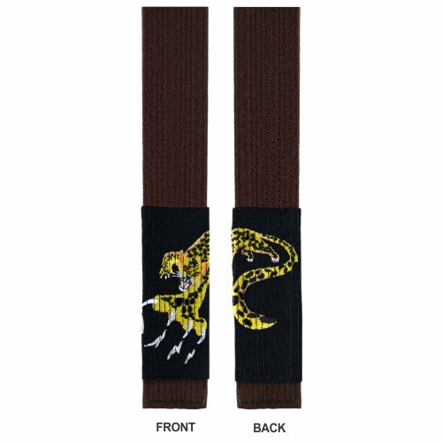 Embroidered Inner Beast BJJ Brown Belt with Leopard