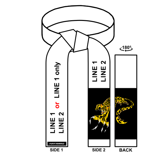 Template Embroidered Inner Beast BJJ Belts with Leopard