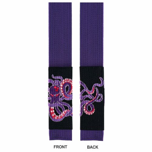 Embroidered Inner Beast Purple BJJ Belt with Octopus