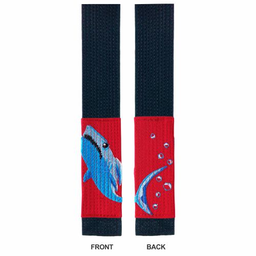 Embroidered Inner Beast Black BJJ Belt with Shark