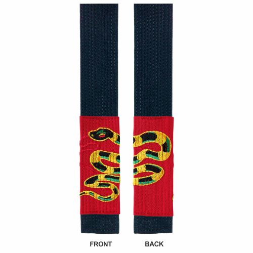 Embroidered Inner Beast Black BJJ Belt with Snake