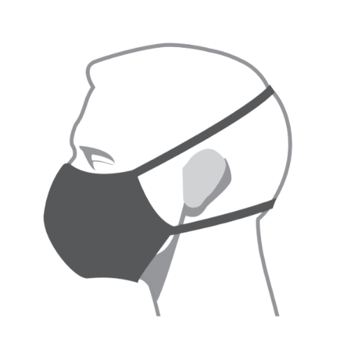 Designer Contoured Face Mask - Around Head Elastic Fit